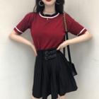 Short-sleeve T-shirt / Mini A-line Skirt
