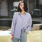 Striped Shirt White & Purple - One Size