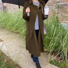 Double-breasted Wool Blend Coat Khaki - One Size