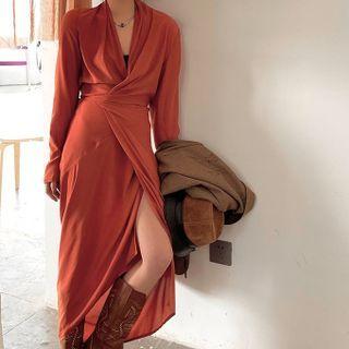 V-neck Strap Maxi Skirt