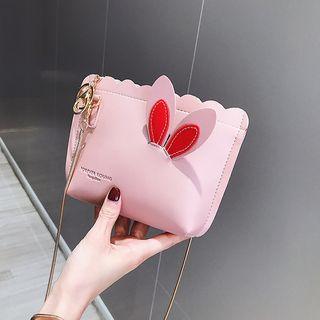 Rabbit Ear Detail Scallop Trim Crossbody Bag