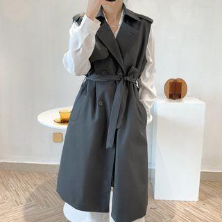Sleeveless Double Breasted Vest