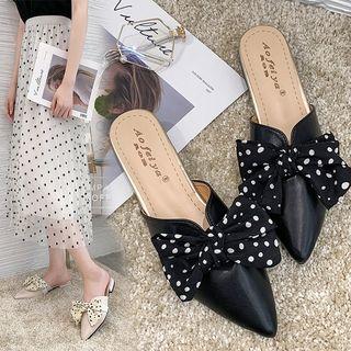 Dotted Bow Accent High Heel Sandals