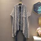 Short-sleeve Print Irregular Shirt