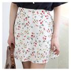 Inset Shorts Floral Pattern Mini A-line Skirt