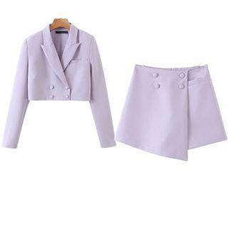 Double-breasted Cropped Blazer / Skort