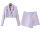Double-breasted Cropped Blazer / Skort