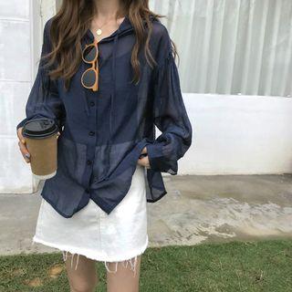 See-through Loose-fit Hooded Light Jacket