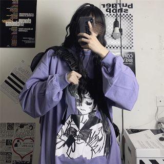 Print Sweatshirt Violet - One Size
