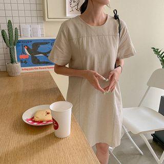 Pocket-side Seam-trim Shift Dress