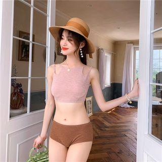 Set: Strappy Swim Top + Bottom + Skirt