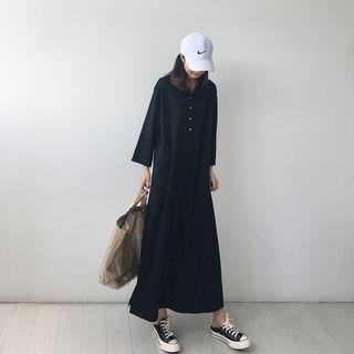 Long-sleeve Maxi Polo Dress
