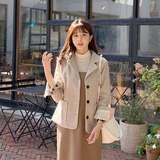 Notch-lapel Wool Blend Jacket