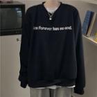 V-neck Lettering Long-sleeve Sweatshirt