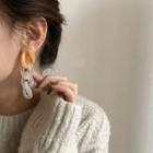 Chunky Chain Acrylic Dangle Earring 1 Pair - Yellow & Transparent White - One Size