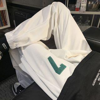Number Embroidered Sweatpants