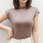 Semi High-neck Short-sleeve T-shirt