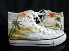 Tropical Scene High-top Canvas Sneakers