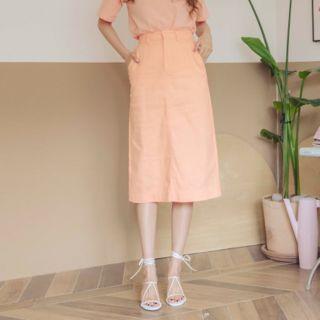 Zipped H-line Midi Skirt