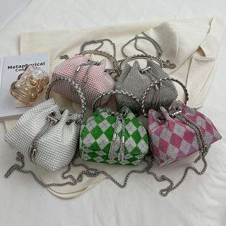 Rhinestone Bucket Crossbody Bag