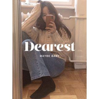 Round-neck Cable-knit Cardigan One Size