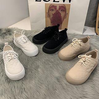 Platform Quilted Lace Up Shoes