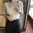 Short-sleeve Cropped Shirt / Belted Cropped Wide Leg Pants