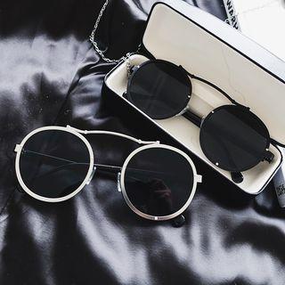 Retro Round Sunglasses Black - One Size