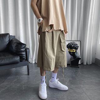 Wide-leg Capri Cargo Pants