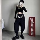 Mock Two Piece High Waist Pants