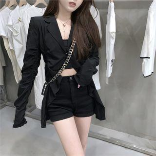 Open-front Light Blazer / Plain Shorts