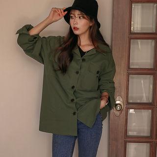 Flap-pocket Cotton Shirt Jacket