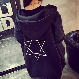 Hexagram Print Hooded Jacket