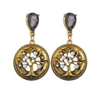 Faux Pearl Alloy Tree Dangle Earring