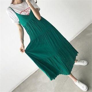 Spaghetti-strap Tiered Long Empire Dress