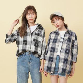 Drop Shoulder Plaid Shirt