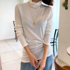 Funnel-neck Long T-shirt