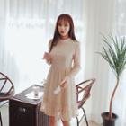 Ruffle-hem Laced A-line Dress