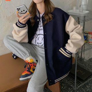 Long-sleeve Single-breasted Baseball Jacket