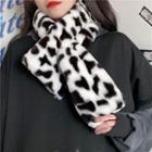 Zebra / Leopard Print Faux Fur Scarf