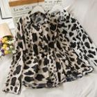 Leopard-print Long-sleeve Loose Shirt
