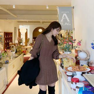 A-line Cable-knit Minidress