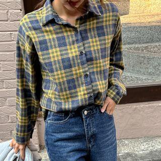 Plaid Boxy Flannel Shirt