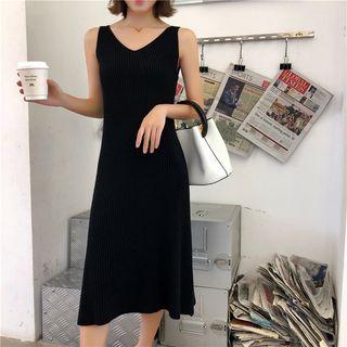 Knit Sleeveless Midi A-line Dress
