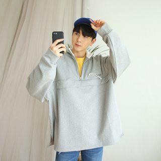Contrast-panel Anorak Pullover