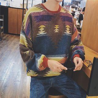 Loose-fit Ethnic-printed Pullover