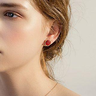 Rhinestone Round Earring