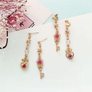 Asymmetric Key Earring / Clip-on Earring