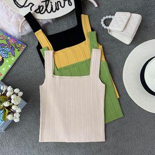 Plain Square-neck Knit Camisole