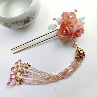 Flower Hair Pin 1 Pc - Pink - One Size